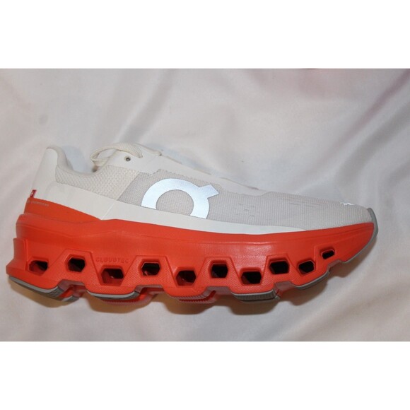 ON CLOUD WOMEN'S CLOUDMONSTER ATHLETIC RUNNING SHOES WHITE FLAME NIB - Picture 8 of 9